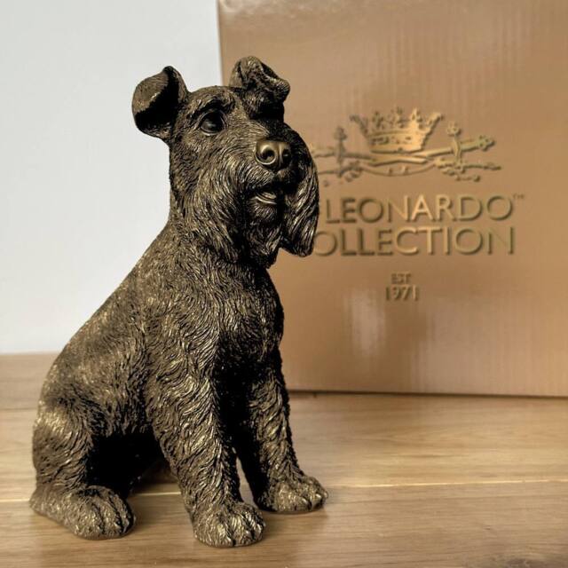 Animal Crackers Schnauzer Dog Figurine, Leonardo Reflections Bronzed, Gift Boxed in Bronze - image 1