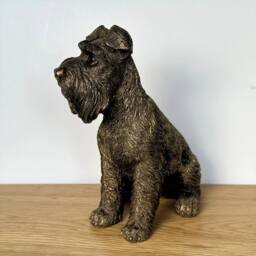 Animal Crackers Schnauzer Dog Figurine, Leonardo Reflections Bronzed, Gift Boxed in Bronze - thumbnail 3