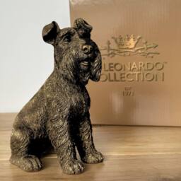 Animal Crackers Schnauzer Dog Figurine, Leonardo Reflections Bronzed, Gift Boxed in Bronze - thumbnail 1