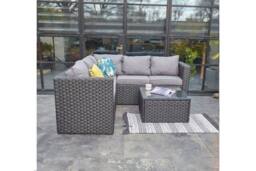 Furniture Maxi Vancouver 5 Seater Rattan Corner Sofa Patio Set in Black - thumbnail 3