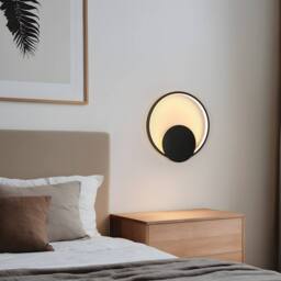 Goeco Wall Lights LED Indoor Modern, Round Wall Lighting, 3000 K in Black - thumbnail 2