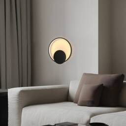 Goeco Wall Lights LED Indoor Modern, Round Wall Lighting, 3000 K in Black - thumbnail 3