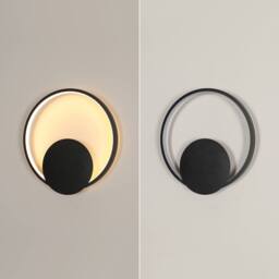 Goeco Wall Lights LED Indoor Modern, Round Wall Lighting, 3000 K in Black - thumbnail 7