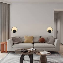 Goeco Wall Lights LED Indoor Modern, Round Wall Lighting, 3000 K in Black - thumbnail 9