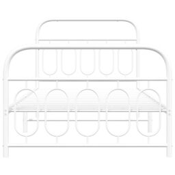 Berkfield Home Metal Bed Frame without Mattress with Footboard White 100x200cm - Size: 100x200 cm - thumbnail 4