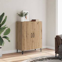 Berkfield Home Sideboard Artisan Oak 70x34x90 cm Engineered Wood in Brown - Size: 70 x 34 x 90 cm - thumbnail 2