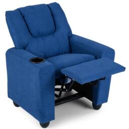 CASART Kids Recliner Chair Adjustable Armchair Sofa PU Leather Lounge Chair in Blue