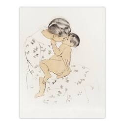 Artery8 Mary Cassatt Framed Wall Art Print Mother's Kiss Portrait With Infant in White - Size: A4 - thumbnail 3