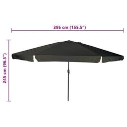 Berkfield Home Outdoor Umbrellas & Sunshades Black Polyester fabric Large - thumbnail 7