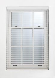 Furnished White Faux Wood Venetian Blind - 50mm Slats String Window Blinds for Home & Office - Size: 230 cm width x 210 cm drop - thumbnail 4