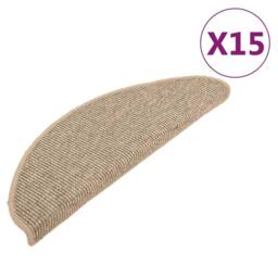Berkfield Home Stair Mats Self-adhesive 15 pcs Dark Beige 65x21x4 cm - Size: Medium - thumbnail 2