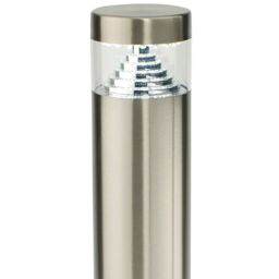 Loops 4 PACK Outdoor Garden Bollard Light Steel Pyramid Cool White LED Lamp Post IP44 in Metallics - thumbnail 3