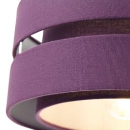 Happy Homewares Contemporary Linen Fabric Triple Tier Ceiling Pendant Light Shade in Purple - Size: 10 inches - thumbnail 3