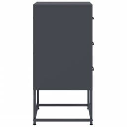 Berkfield Home Durable Bedside Cabinets 2 pcs Anthracite 36x39x78 cm Steel in Charcoal - Size: 36 x 39 x 78 cm - thumbnail 7