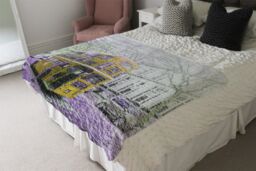 Benjamin Tate Design London Bus Yellow Rear Blanket in Natural - Size: 120 cm x 150 cm - thumbnail 3