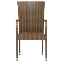 Berkfield Home Elegant 3 Piece Garden Dining Set Poly Rattan Brown - thumbnail 4