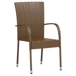 Berkfield Home Elegant 3 Piece Garden Dining Set Poly Rattan Brown