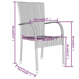 Berkfield Home Elegant 3 Piece Garden Dining Set Poly Rattan Brown - thumbnail 8