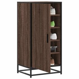Berkfield Home Shoe Rack Brown Oak 48x38x97.5 cm Engineered Wood - thumbnail 1