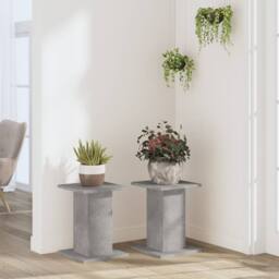 Berkfield Home Plant Stands 2 pcs Concrete Grey 30x30x40 cm Engineered Wood - Size: 30 x 30 x 40 cm - thumbnail 3