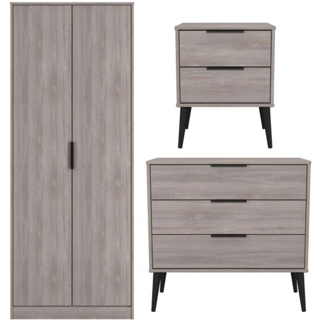 Ready Assembled 2 U Tulsa 3 Piece Bedroom Furniture pack (Ready Assembled) in Light Oak - Size: Large - image 1