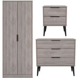 Ready Assembled 2 U Tulsa 3 Piece Bedroom Furniture pack (Ready Assembled) in Light Oak - Size: Large - thumbnail 1