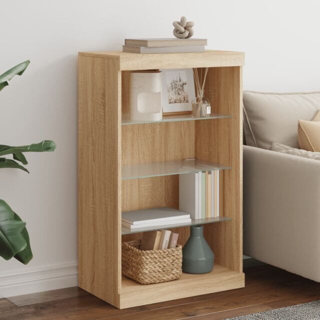Berkfield Home Sideboard with LED Lights Sonoma Oak 60.5x37x100 cm in Brown - image 1