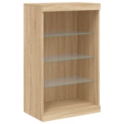 Berkfield Home Sideboard with LED Lights Sonoma Oak 60.5x37x100 cm in Brown - thumbnail 3