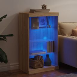 Berkfield Home Sideboard with LED Lights Sonoma Oak 60.5x37x100 cm in Brown - thumbnail 4