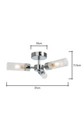 BHS Lighting Kier Black Flush Bathroom Ceiling Light in Silver - thumbnail 5