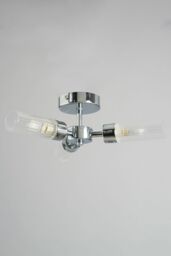 BHS Lighting Kier Black Flush Bathroom Ceiling Light in Silver - thumbnail 2