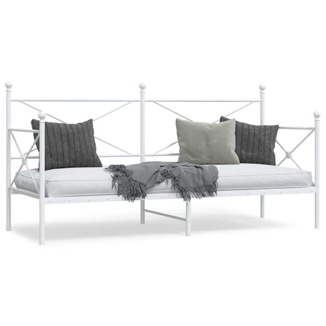 Berkfield Home Day Bed without Mattress White 90x200 cm Steel - image 1