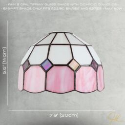 Happy Homewares Traditional Soft Pink & Opal White Tiffany Glass Pendant Light Shade - thumbnail 7