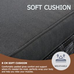 FURNITURE ONE Outdoor Rattan Corner Sofa, 3 Piece L-Shaped Patio Sofa Set with Glass Table in Grey - Size: 1 Pack - thumbnail 2