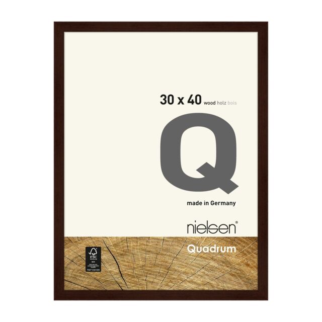 nielsen Quadrum 30 x 40cm Wooden Picture Frame With Protective Glass Front in Dark Brown - Size: 30 x 40 cm - image 1