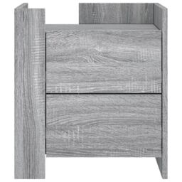 Berkfield Home Bedside Cabinet Grey Sonoma 45x50x50 cm Engineered Wood - Size: 45 x 50 x 50 cm - thumbnail 4