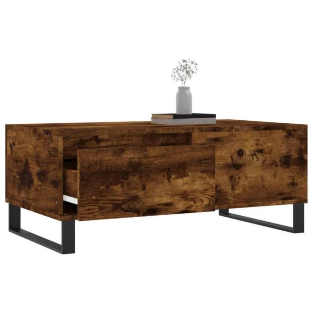 Berkfield Home Modern Coffee Table Smoked Oak 90x50x36.5 cm Engineered Wood in Brown