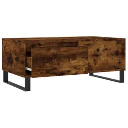 Berkfield Home Modern Coffee Table Smoked Oak 90x50x36.5 cm Engineered Wood in Brown - thumbnail 6