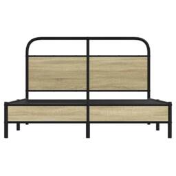 Berkfield Home Elegant Bed Frame without Mattress 140x190 cm Sonoma Oak Engineer in Light Tan - thumbnail 5