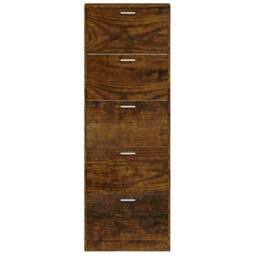 Berkfield Home Shoe Cabinet Smoked Oak 59x17x169 cm Engineered Wood in Brown - Size: 59 x 17 x 169 cm - thumbnail 6