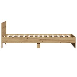 Berkfield Home Bed Frame Artisan Oak 90x190 cm Engineered Wood in Brown - thumbnail 7