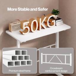 Kelvenix Standing Desk Height Adjustable Office Laptop Workstation in White - Size: 120 cm x 90 cm - thumbnail 4