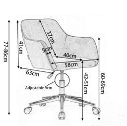 STILVORA White Adjustable Swivel Office Chair with Gold Base - thumbnail 4