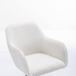 STILVORA White Adjustable Swivel Office Chair with Gold Base - thumbnail 6
