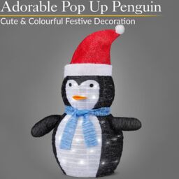 Christow Pop Up LED Christmas Decoration Light Up Penguin Battery Operated - thumbnail 3