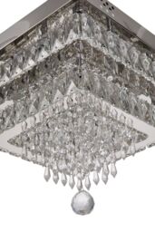 Living and Home 40W LED Double-Layer Crystal Ceiling Light with Droplets in Silver - thumbnail 7