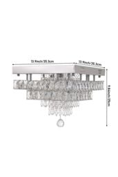 Living and Home 40W LED Double-Layer Crystal Ceiling Light with Droplets in Silver - thumbnail 4