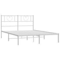 Berkfield Home Metal Bed Frame with Headboard White 140x200 cm - thumbnail 5