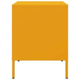 Berkfield Home Bedside Cabinets 2 pcs Mustard Yellow 36x39x50.5 cm Steel - thumbnail 7