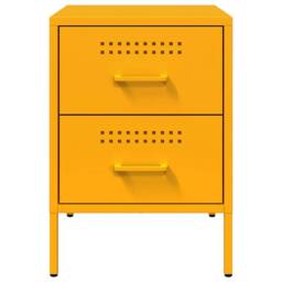 Berkfield Home Bedside Cabinets 2 pcs Mustard Yellow 36x39x50.5 cm Steel - thumbnail 6
